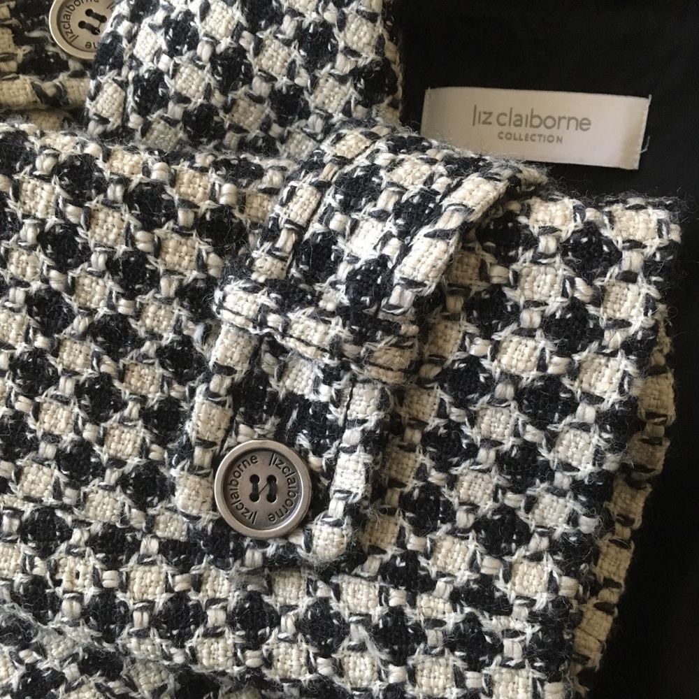 Short coat black white houndstooth coat pea coat new w tag - Picture 6 of 6